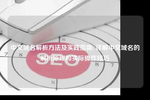 中文域名解析方法及实践指南: 详解中文域名的解析原理和实际操作技巧