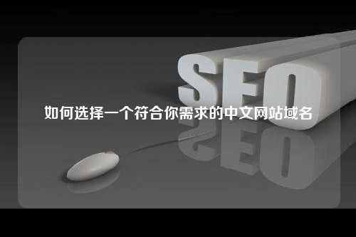 如何选择一个符合你需求的中文网站域名