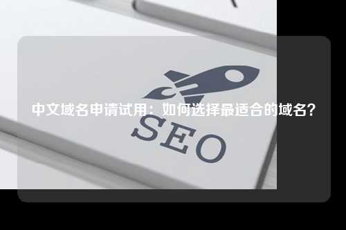中文域名申请试用：如何选择最适合的域名？
